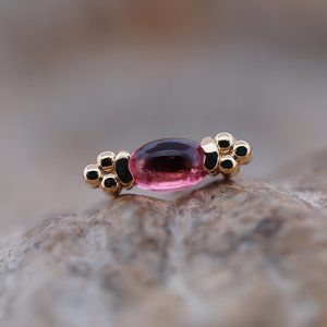 Quetzalli Sonet YG with Bright Pink Tourmaline